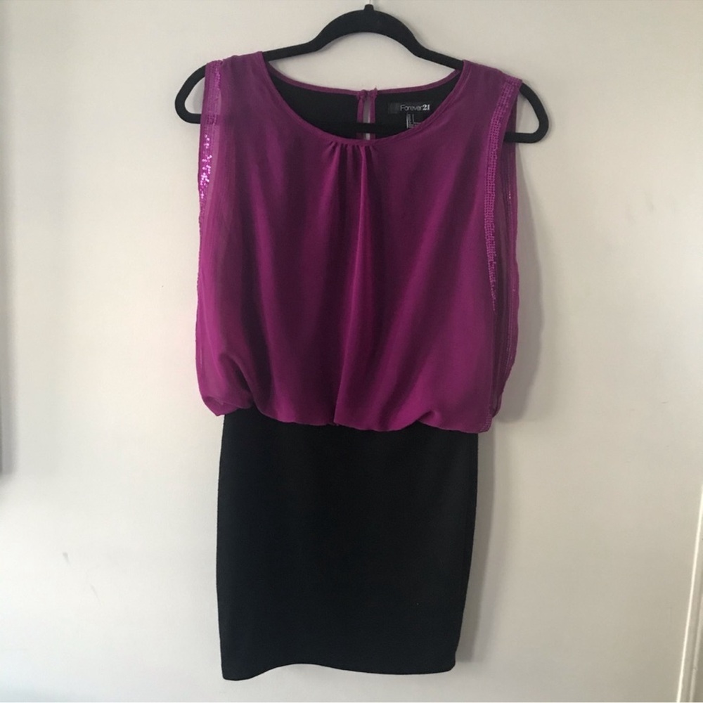 Purple and Black SLEEVELESS Forever 21 pencil dress